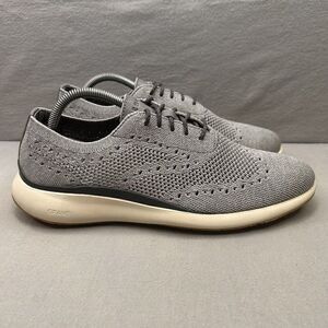 Cole Haan Grand Troy Mens Size 9‎ (M) Wingtip Oxford Cool Gray Knit Casual Dress